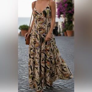 Monteau Los Angeles Multicolor Maxi Dress, size Large